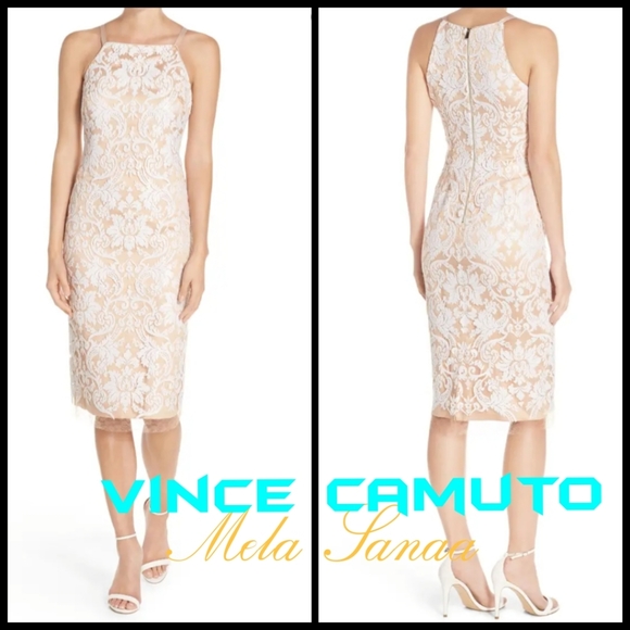 sequin lace midi dress